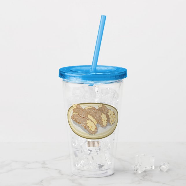 Vaso Acrílico Ilustracion personalizado Cannoli (Reverso (hielo))