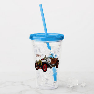 Vaso Acrílico Ilustracion personalizado clásico de 1920