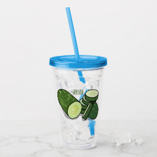 Vaso Acrílico Ilustracion personalizado Cucumber