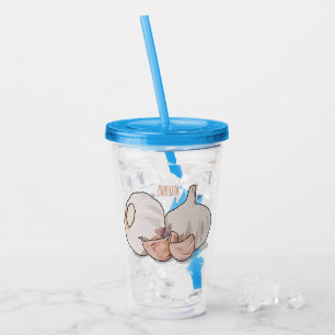 Vaso Acrílico Ilustracion personalizado de ajo