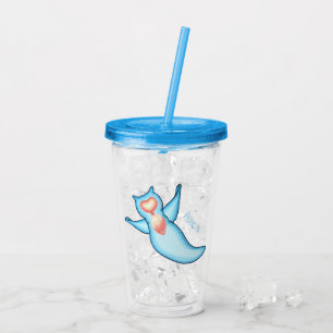 Vaso Acrílico Ilustracion personalizado de ángel de mar