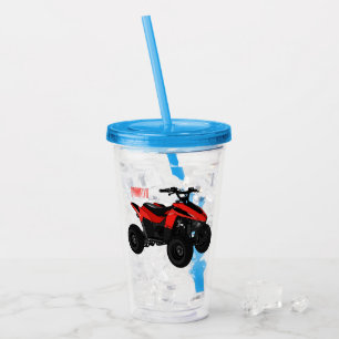 Vaso Acrílico Ilustracion personalizado de atv de cuatro bicicle