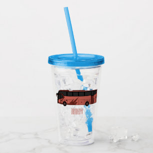 Vaso Acrílico Ilustracion personalizado de autobús