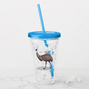 Vaso Acrílico Ilustracion personalizado de aves de la Uem