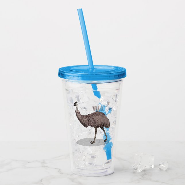 Vaso Acrílico Ilustracion personalizado de aves de la Uem (Anverso (hielo))