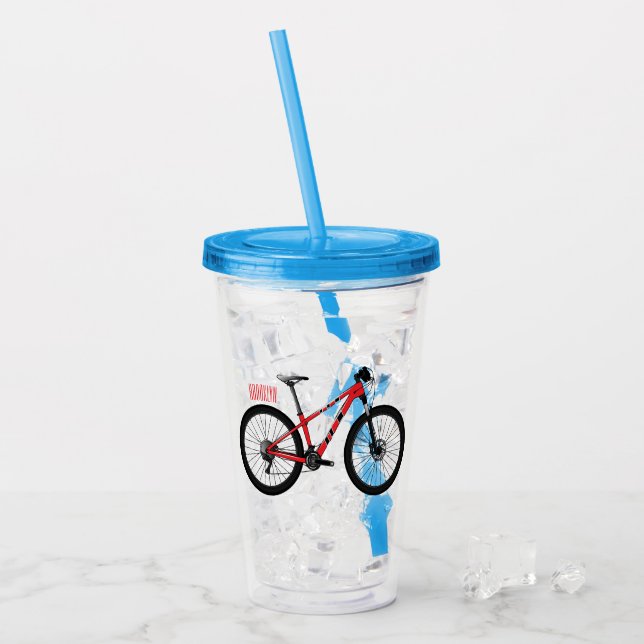 Vaso Acrílico Ilustracion personalizado de bicicletas (Anverso (hielo))