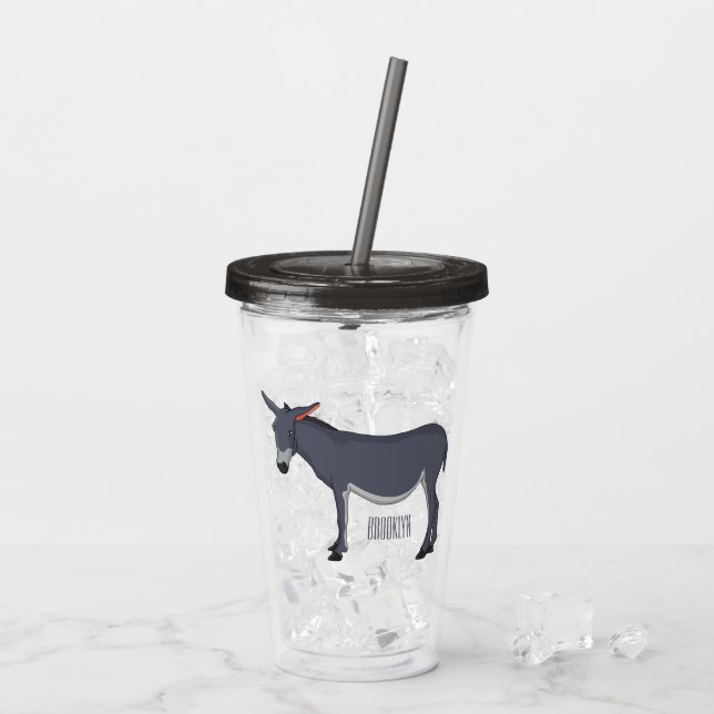 Vaso Acrílico Ilustracion personalizado de burro (Reverso (hielo))