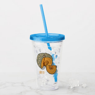 Vaso Acrílico Ilustracion personalizado de calabaza