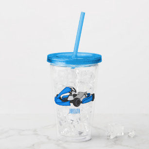 Vaso Acrílico Ilustracion personalizado de carreras de Kart