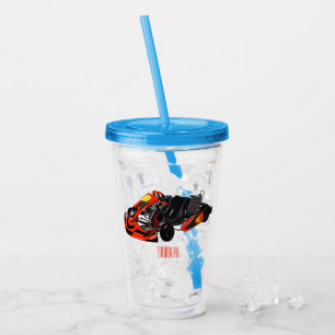 Vaso Acrílico Ilustracion personalizado de carreras de Kart