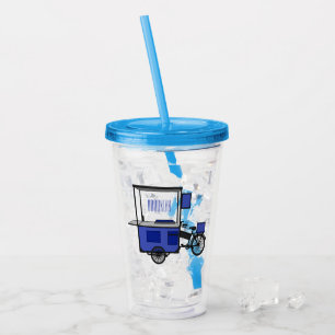 Vaso Acrílico Ilustracion personalizado de carrito de alimentos
