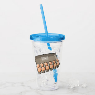 Vaso Acrílico Ilustracion personalizado de cartón de huevo