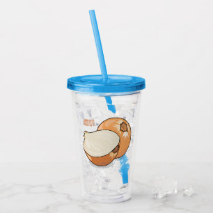 Vaso Acrílico Ilustracion personalizado de cebolla