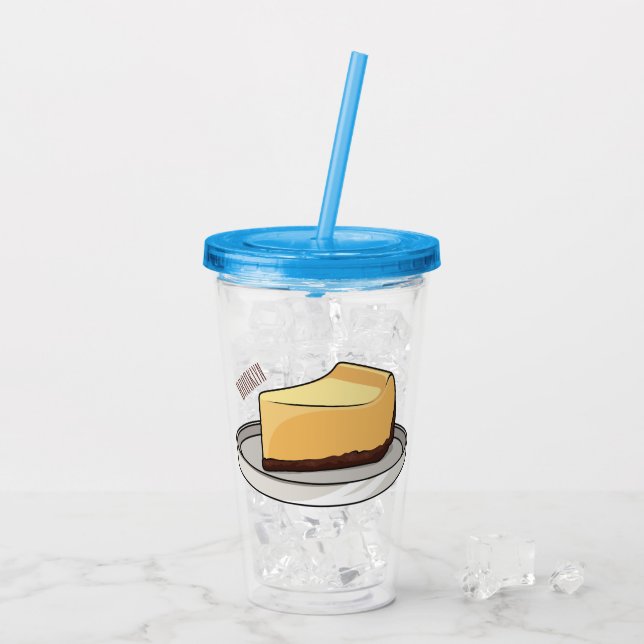 Vaso Acrílico Ilustracion personalizado de Cheesecake (Reverso (hielo))