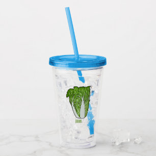 Vaso Acrílico Ilustracion personalizado de col chino