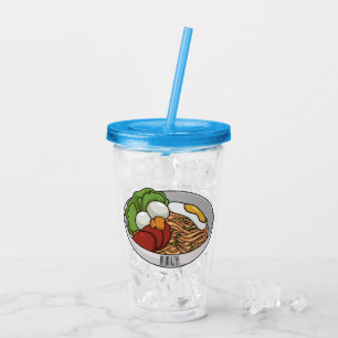 Vaso Acrílico Ilustracion personalizado de fideos