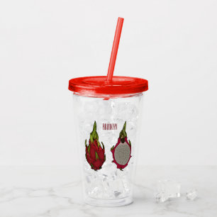 Vaso Acrílico Ilustracion personalizado de fruta dragón