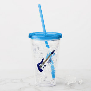 Vaso Acrílico Ilustracion personalizado de guitarra eléctrica
