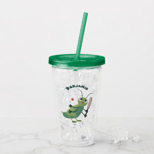 Vaso Acrílico Ilustracion personalizado de insectos de cricket v