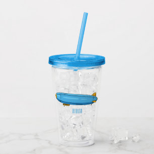 Vaso Acrílico Ilustracion personalizado de la aeronave