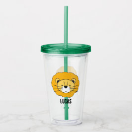 Vaso Acrílico Ilustracion personalizado de león de Safari