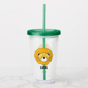 Vaso Acrílico Ilustracion personalizado de león de Safari