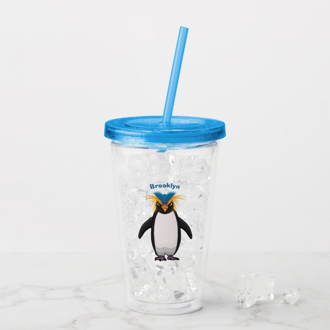 Vaso Acrílico Ilustracion personalizado de los macarrones de pin (Reverso (hielo))
