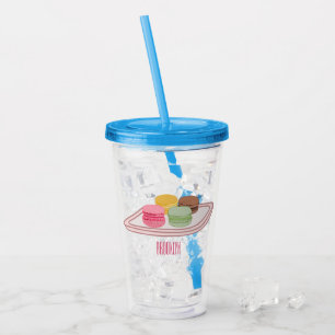 Vaso Acrílico Ilustracion personalizado de Macaron
