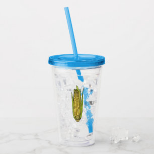Vaso Acrílico Ilustracion personalizado de maíz