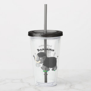 Vaso Acrílico Ilustracion personalizado de mamut torpe