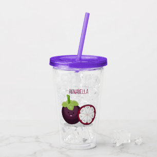 Vaso Acrílico Ilustracion personalizado de mangostino morado