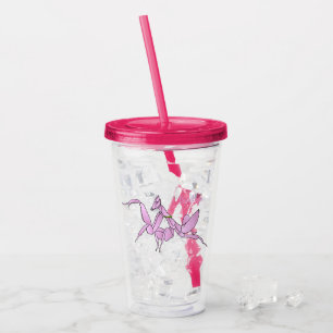 Vaso Acrílico Ilustracion personalizado de mantis orquídea