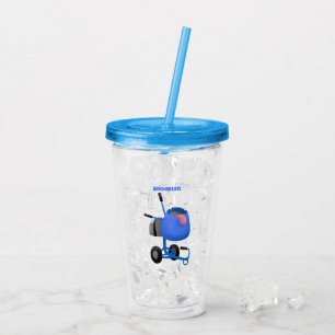 Vaso Acrílico Ilustracion personalizado de mezclador de cemento