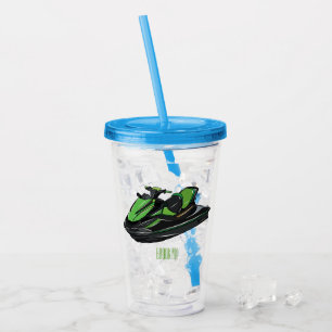 Vaso Acrílico Ilustracion personalizado de moto acuática