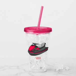 Vaso Acrílico Ilustracion personalizado de moto acuática