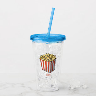 Vaso Acrílico Ilustracion personalizado de palomitas