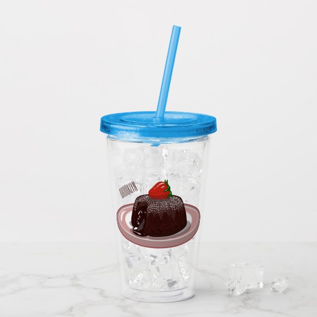 Vaso Acrílico Ilustracion personalizado de pastelitos de lava de (Reverso (hielo))