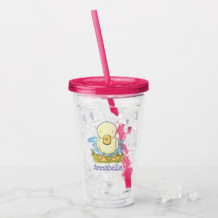 Vaso Acrílico Ilustracion personalizado de pato amarillo