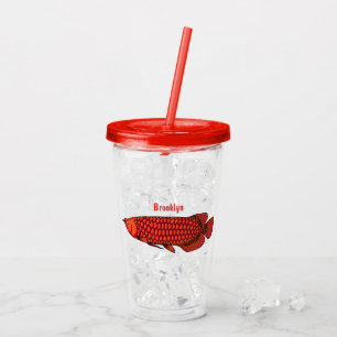Vaso Acrílico Ilustracion personalizado de pescado de Arowana Ro