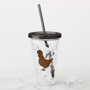 Vaso Acrílico Ilustracion personalizado de pollo polaco Chamois