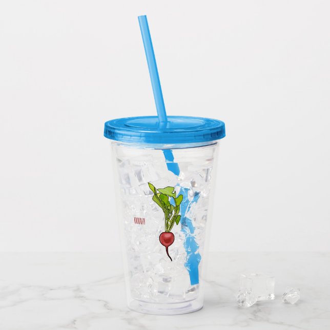 Vaso Acrílico Ilustracion personalizado de Radish (Anverso (hielo))