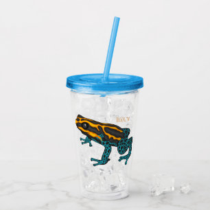 Vaso Acrílico Ilustracion personalizado de rana darda venenosa