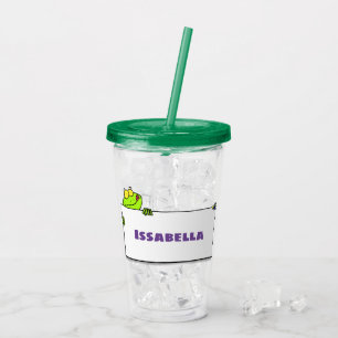 Vaso Acrílico Ilustracion personalizado de señas de rana verde s