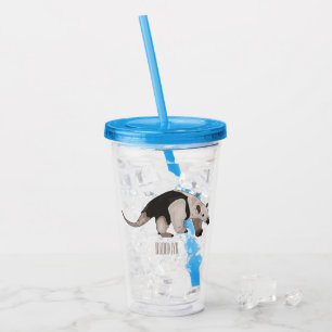 Vaso Acrílico Ilustracion personalizado de Tamandua