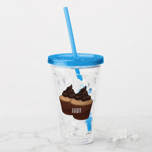 Vaso Acrílico Ilustracion personalizado de tarta