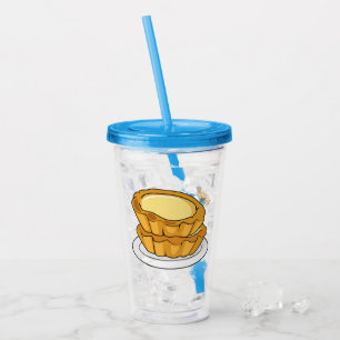 Vaso Acrílico Ilustracion personalizado de tarta de huevo