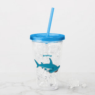 Vaso Acrílico Ilustracion personalizado de tiburón martillo