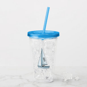 Vaso Acrílico Ilustracion personalizado de velero