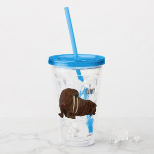 Vaso Acrílico Ilustracion personalizado de Walrus