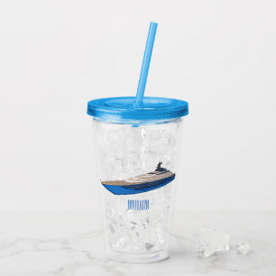 Vaso Acrílico Ilustracion personalizado de yates